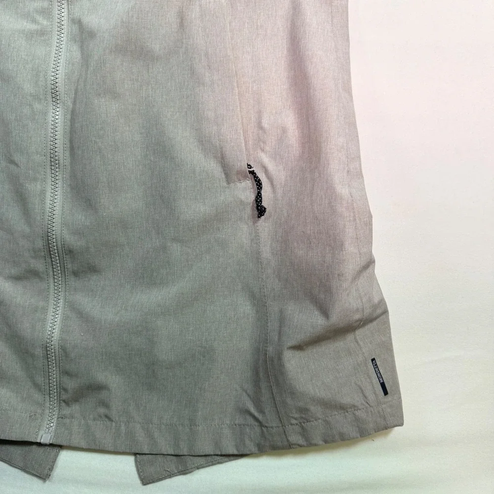 Mondetta Womens Hooded Rain Parka Jacket Taupe Full Zip Mesh Lined Small
